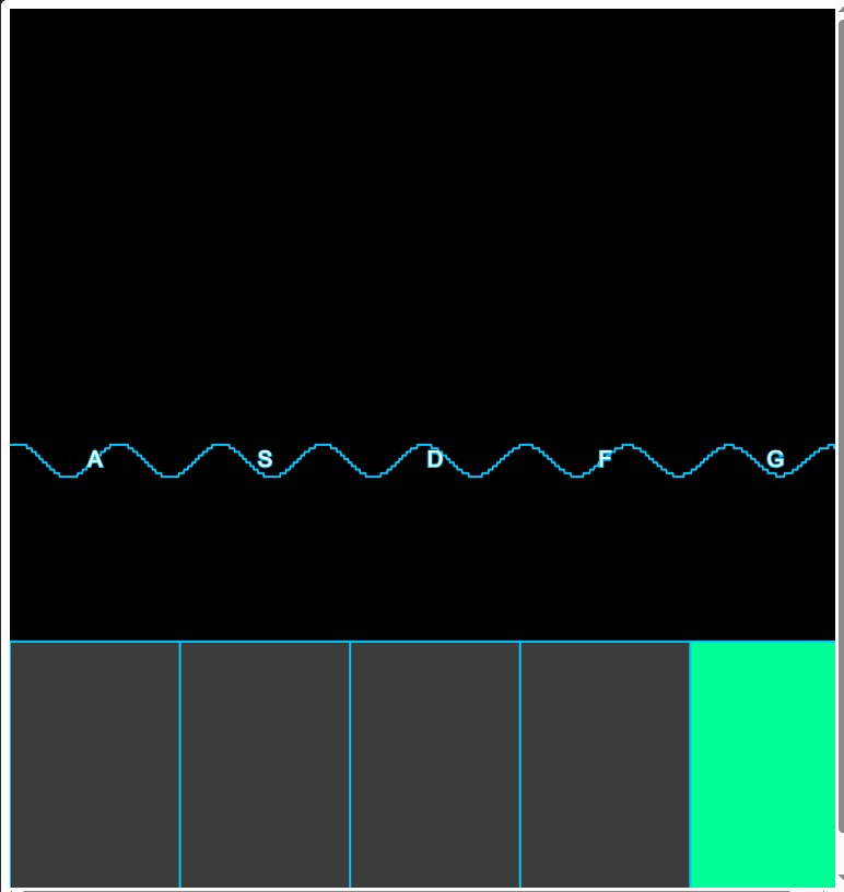I expanded on the oscillator by making 5 different frequencies play/stop with keys and added visuals for what keys correspond to what.