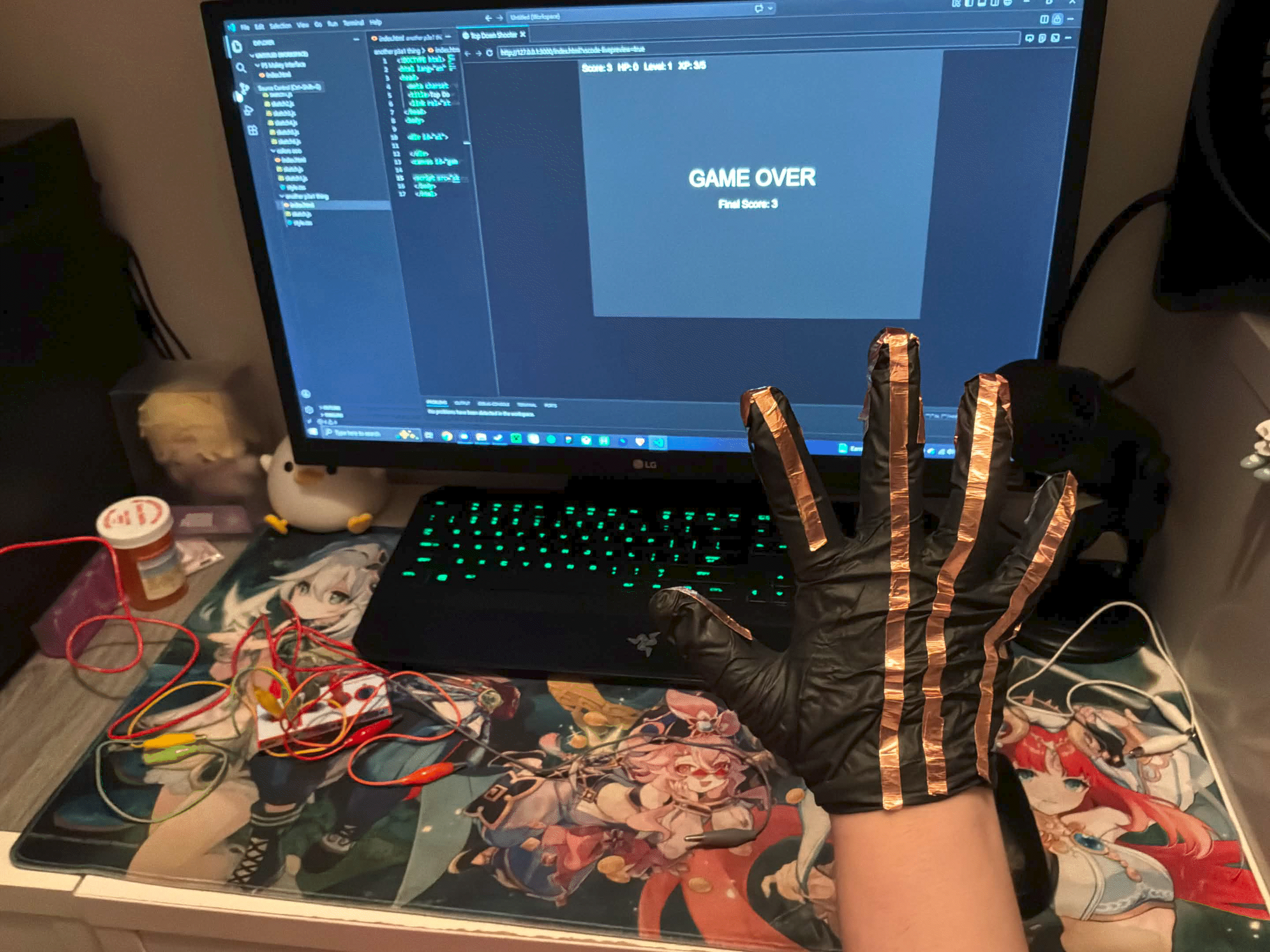 I wanted to try the game with a wearable glove, which was made from rubber.