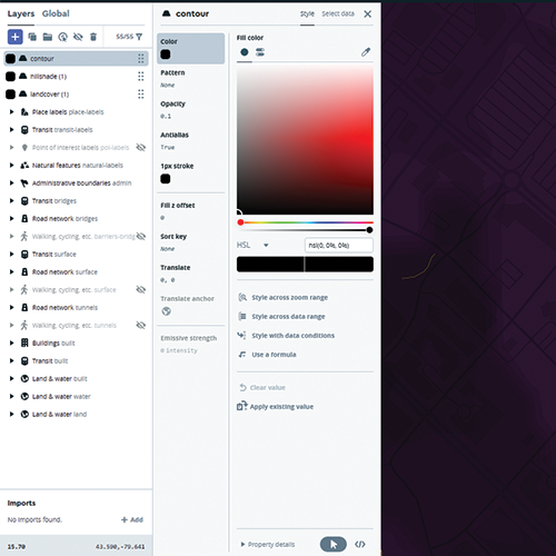 I added it onto the purple map from earlier but the colors were too dark and didn't contrast well.