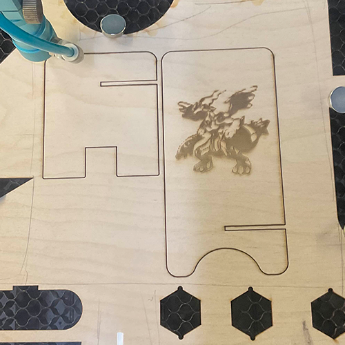 The final cut for the second phone stand.