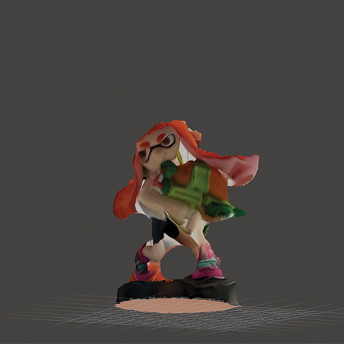 I imported the inkling into meshmixer to fix its bottom. The bottom of the figure when I fixed it turned orange which confused me for a while.