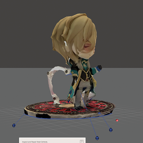 Using meshmixer I fixed the holes in the mesh on the Aventurine figurine.