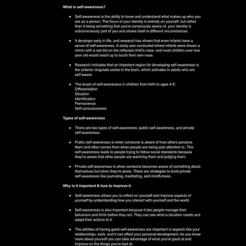 The summary of the research source that I wrote on google docs.